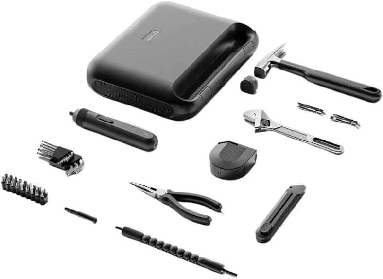 Electric Screwdriver For Electric Screwdriver Tool Set 4Nm Type-C Charging Compact Toolbox Household Repair Kit Multitool（Color.:Black)