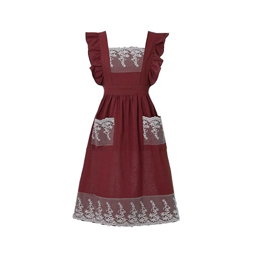 Aoomzoom Vintage Aprons for Woman with Pockets...