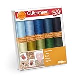 gutermann set di filo: natural cotton c. n. 50: 10 x 100 m: colour assortment 5