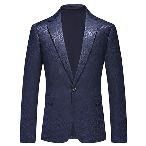 Rogers & Morris Blazer for Men Casual Slim fit Suit Jacket Paisley Chaqueta Floral Men's Sport Coat Party Dress