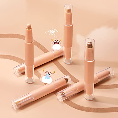 Newbang 2 Colors Double Head Contour Stick Concealer Contour Pen 2In1 Highlighter Bronzer Contouring Stick Double End Waterproof Body Face Brighten Facial Shade Makeup Pencil Pen #TOP6