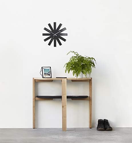 Umbra Ribbon Wall Clock Black, Metal 30.5 x 30.5 x 5.7 cm
