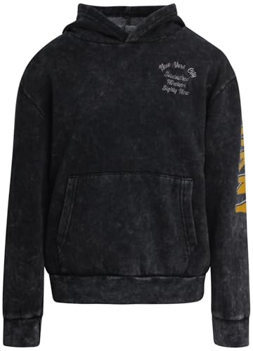 DKNY Boys' Pullover Hoodie - Soft Fleece Stylish Logo Graphic Hooded Sweatshirt with Kangaroo Pocket (Sizes: 8-20)