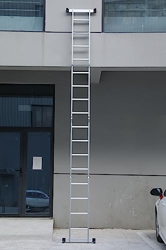 Aluminium Multi-Purpose Ladder 4.7m, Folding Combination Ladder, Portable Heavy Duty Professional Steps, Scaffolding Platform, 150KG/330 LBS Weight Capacity 8 Aluminium Multi-Purpose Ladder 4.7m, Folding Combination Ladder, Portable Heavy Duty Professional Steps, Scaffolding Platform, 150KG/330 LBS Weight Capacity - Image 8