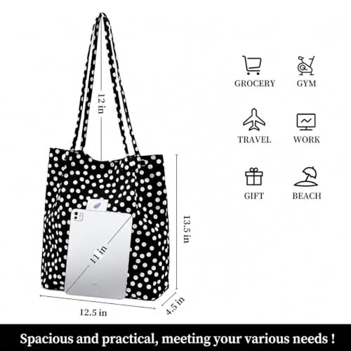 Image of Lyrovo Women Corduroy Shoulder Tote Bag for Work Beach Travel and Shopping Grocery