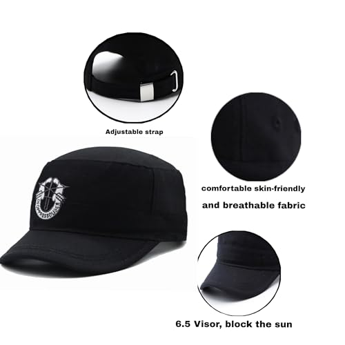 Image of JAZAA Army Cap Short Brim Breathable Military Cap Adjustable Classic Baseball Cap