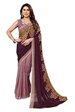 TreegoArt Fashion Sari En Georgette À Imprimé Floral Pour Femme, Avec Pallu Contrasté Et Pièce De Blouse Non Cousue  (MD_1108_3)