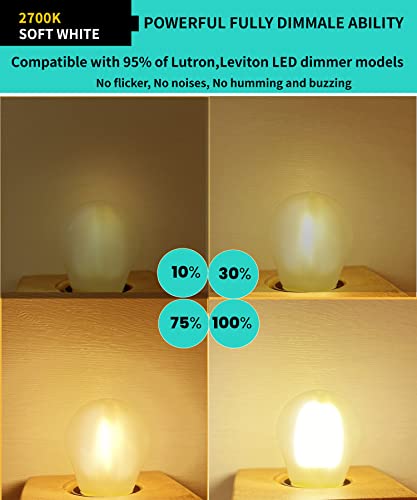 Amdtu E26 Globe Light Bulbs, Frosted G16.5 Edison Light Bulb Led 40Watt 400Lm 2700K Soft White,Dimmable Vintage Warm Chandelier Light Bulbs For Bathroom,Vanity,Living Room,Scentsy Light Bulb 6 Pack #TOP7