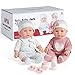 Enjoyin 12'' Twins Baby Doll Playset with Accessories Includes Boy and Girl Dolls, 2 Powder Bottles, and 2 Pacifiers, Ideal Gift for Children Age 3+