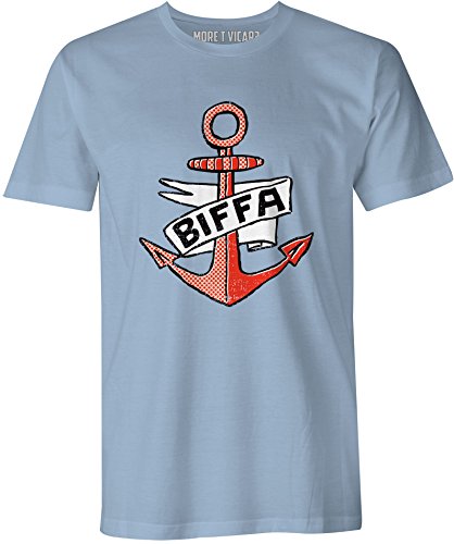 T-shirt bleu pour homme avec slogan en taille S à manches courtes