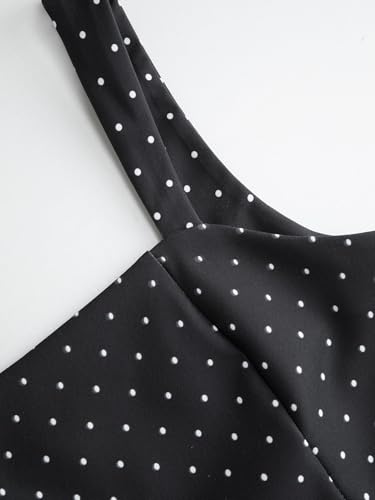 Image of CIDER Womens Polka Dot Going Out Dress Cute Summer Date Night Square Neck Sleeveless Mini Dress
