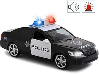 Friction Powered Police Car with Light & Sounds – Heavy Duty Plastic Vehicle