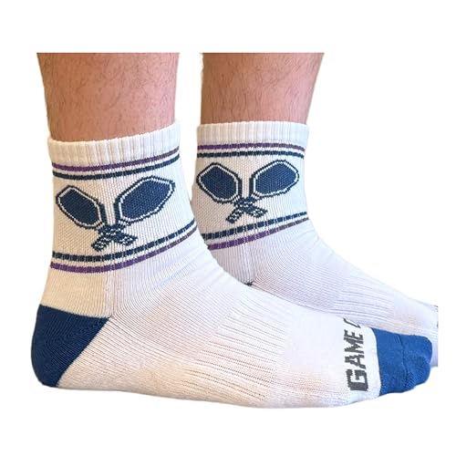 PBF Pickleball Socks for Men & Women, Athletic Crew & Quarter Length, Moisture Wicking Dri Fit Cotton, Tennis Squash Padel