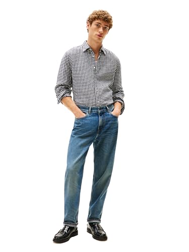 Image of Tommy Hilfiger Men's Long Sleeve Casual Linen Button Down Shirts in Regular Fit
