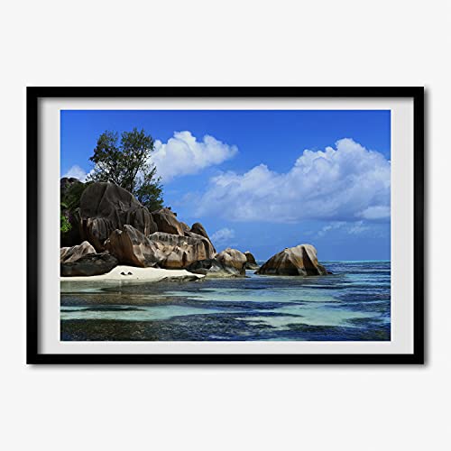 Cadre en bois moderne 70x50 cm avec affiche panorama Tulup