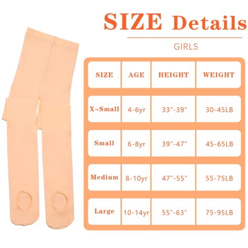 Cooraby 4 Pairs Dance Tight Footed Ballet Ultra Soft Ballet Tights For Girls,4 Colors (Black+White+ Pink+ Ballet Pink, S (Little Girl 6-8 Year)) #TOP6