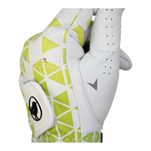 Babybird Golf | 100% Cabretta Leather Golf Glove | Neutral Grip Training Aid | Green Geometry (Medium) #TOP4