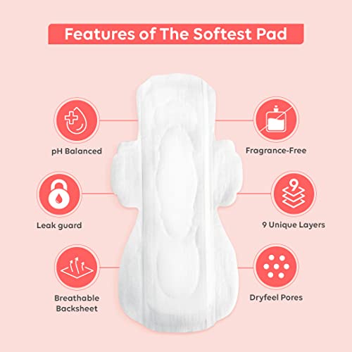 Image of LAIQA Ultra Soft Moderate Flow Sanitary Pads for Women| 30 Large Premium Pads with 30 Disposable Bag+2 Free Pantyliners|Made with Natural Fibers|Rash-Free Pads with 4 wings|No Chlorine|No Fragrance