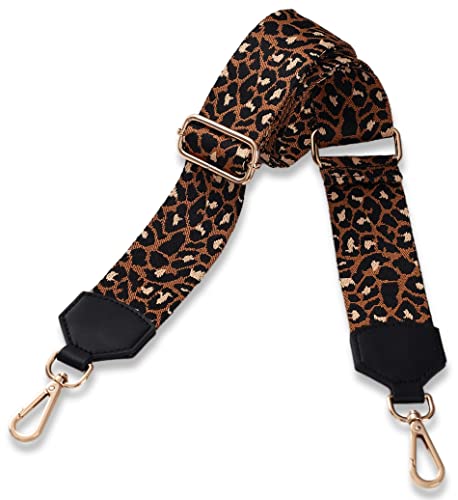 Bandouliere pour Sac a Main Femme Large Réglable Coloré à La Mode pour Remplacement Anse Sangle Bandoulière Ajustable (Léo Marron) Cover