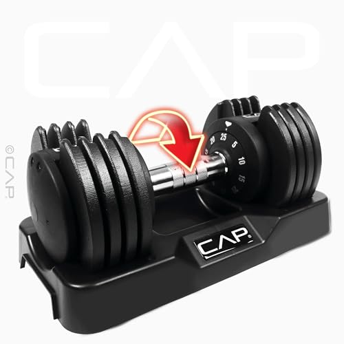 Image of CAP ADJUSTABELL Adjustable Dumbbell Weights - Singles & Pairs | 12.5 lb, 25 lb & 55 lb | Multiple Handle Options