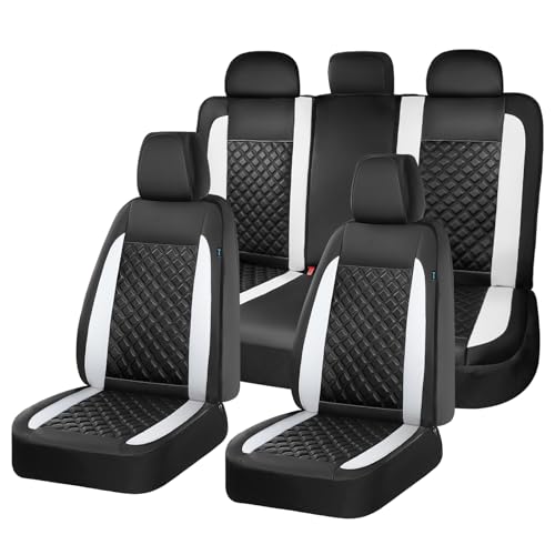 Image of FLORICH Seat Covers, Atomutive Seat Covers Full Sets, Waterproof Seat Cover for Cars, Luxury Leather Universal Seat Cover Accessories Fit for Most Cars SUV Truck Sedans(White)