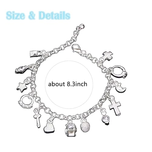 Women's bracelets, thirteen pendant bracelets for female teenagers, love charm chain bracelet fashion jewelry gifts.3