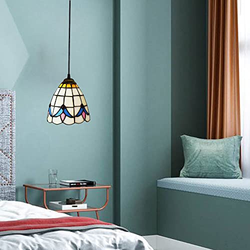 Lustre et lampe suspendue à LED en vitrail d'exception pour salon
