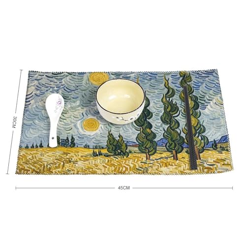 Set de table champ de blé x4 lavable et isolant thermique pour table de cuisine - 3