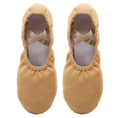 Tênis de balé de lona SUPVOX com sola de balé para yoga, sapatilhas divididas para dança do ventre,