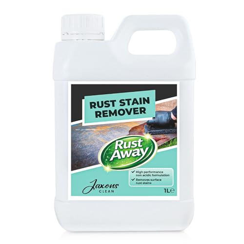 Jaxons Clean Rust Away Non-Caustic Rust Remover for Stone & Patio Surfaces Fast Acting Outdoor Cleaner for Sandstone Limestone Concrete & Porcelain Garden Safe 1L & 5L (1 Litre)
