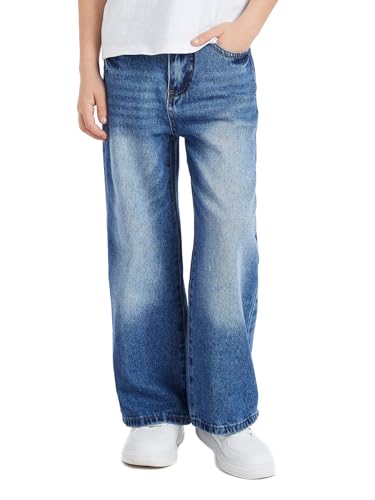 Baggy Boys Jeans Wide Straight Leg Elastic Waist Y2K Denim Washed Pants Classic Trendy Streetwear with Pockets