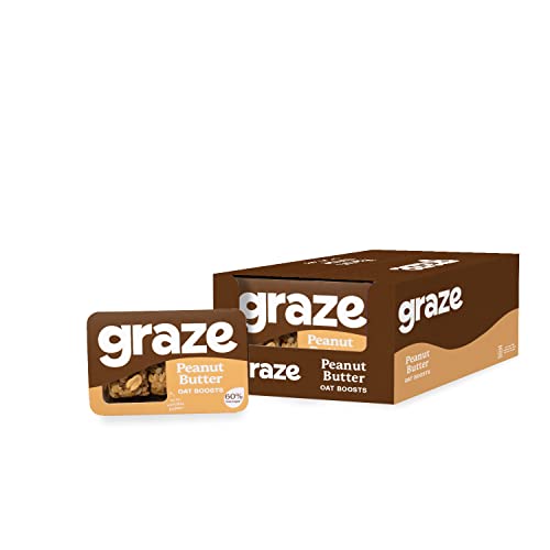 Graze - Peanut Butter Oat Flapjacks Snacks - Vegetarian Snacks Made With Whole Oats and Natural Flavours - Pack of 9 snacks