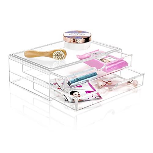 Sorbus Large Stackable Acrylic Drawers - 2 Clear Storage Drawers ...