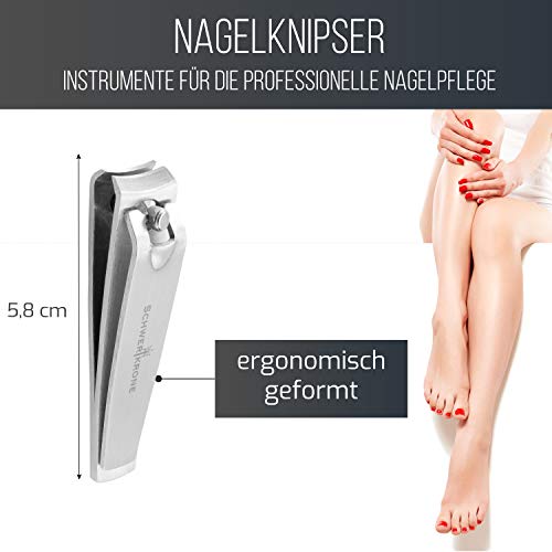 Schwertkrone Nagelknipser Set Nagelschneider Fingernagelknipser und Fußnagelknipser aus Premium Edelstahl Maniküre… – Bild 4