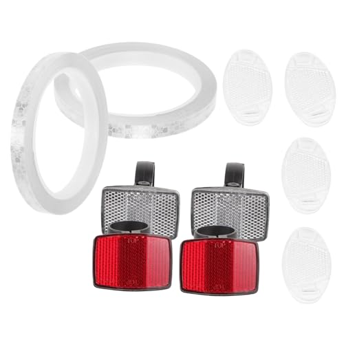 BRIGHTFUFU 1 Set Bike Safety Reflectors Bike Reflective Front Rear Warning Lens Cycling Accessories Random Color