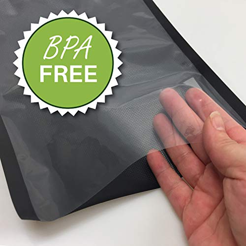 Foodvacbags Pint Zipper 6" X 10" Vacuum Seal Bags/Pouches - Black Back Clear Front (50 Count) - Resealable #TOP4