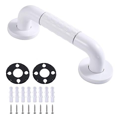 12 Inch Shower Grab Bars For Seniors Chrome Stainless Steel Bathroom Safety Grab Bar For Bathtubs And Showers Night Vision Luminous Circles Bathtub,Toilet, Bathroom,Kitchen,Stairway Handrail Anti-Slip Cover