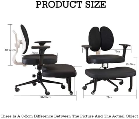 Ergonomic Kneeling Chair with Backrest & Armrests, Adjustable 45-60cm, Rolling Cross-Leg Design for Office & Home Posture Support (Size-2)