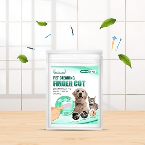 Image of 40 Pcs Teeth Cleaning Finger Wipes,Dog Eye WipesCleaning Wipes for Pet Teeth and Finger Covers, for Cleaning Teeth Ears and Eyes Suitable for Dogs and Cats Removes Dirt and Discharge Dog Eye Care