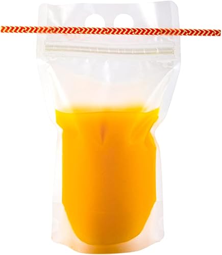 Miniatura 11 de Restaurantware Bag Tek - Bolsas para bebidas de 9 x 5.1 x 1.6 pulgadas, 100 bolsas de jugo con cremallera, almacenamiento de pajita, bolsas de