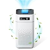 WildFun Purificador de Aire para Dormitorio Hogar Silencioso Filtro Limpiador HEPA para Dormir Mejor, Purificador de Aire, Alergias, Polvo, Caspa de Mascotas, Olores, Humo Cocina y Oficina