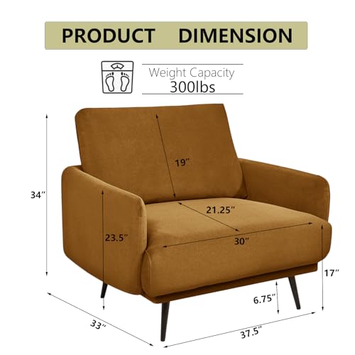 Sillón Moderno Plegable Marrón miniatura 2