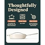 Caraway Nonstick Ceramic Sauté Pan with Lid (4.5 qt, 11.8") - Non Toxic, PTFE & PFOA Free - Oven Safe & Compatible with All Stovetops (Gas, Electric & Induction) - Cream - Image 3