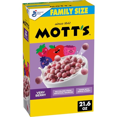 Mott's Very Berry Cereal, Made with Apple Puree, Whole Grain, Family Size, 21.6 oz