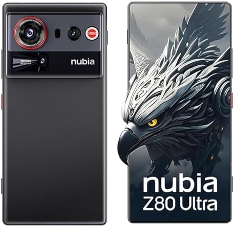 nubia Z80 Ultra 5G Android Libero Smartphone, Snapdragon 8 Elite Gen 5, Tripla Fotocamera IA 50 MP, 6,85" Schermo Intero OLED 144Hz, Ricarica Wireless 80W, Impermeabile IP68&IP69 (nero, 16+1TB)