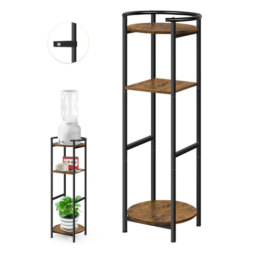 ETELI Water Dispenser Stand 36.5 Tall Drink Dispenser Floor Stand with Shelves Freestanding Water Stand Holder Water Jug Stand for 1-5 Gallon Ceramic Water Dispenser Water Bottle Crocks Brown