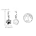 FANZE 925 Sterling Silver Dogs Paws Footprint Drop Dangle Earrings for Women with Cubic Zircon Cute Jewelry Gift for Bitrhday Anniversary Chrismas Black Sliver-Tone