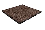 Playsafer Elevate Rubber Playground Tiles - 1" Thick High Density Interlocking Shock Absorbent Safety Tile for Playgrounds, and Exercise Equipment - 20" X 20" (30 Tiles - 81 Sq. Ft. - Brown)