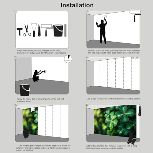 Papier peint trèfle panoramique pour illuminer une chambre sombre