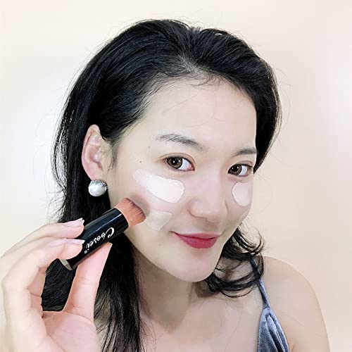 Coosei Makeup Foundation Kabuki Brush For Travel, Mini Makeup Brush For Liquid Cream Mineral Highlight Powder With Storage Box, Portable Cruelty Free Synthetic Soft Hair Oblique Angle Brush #TOP6